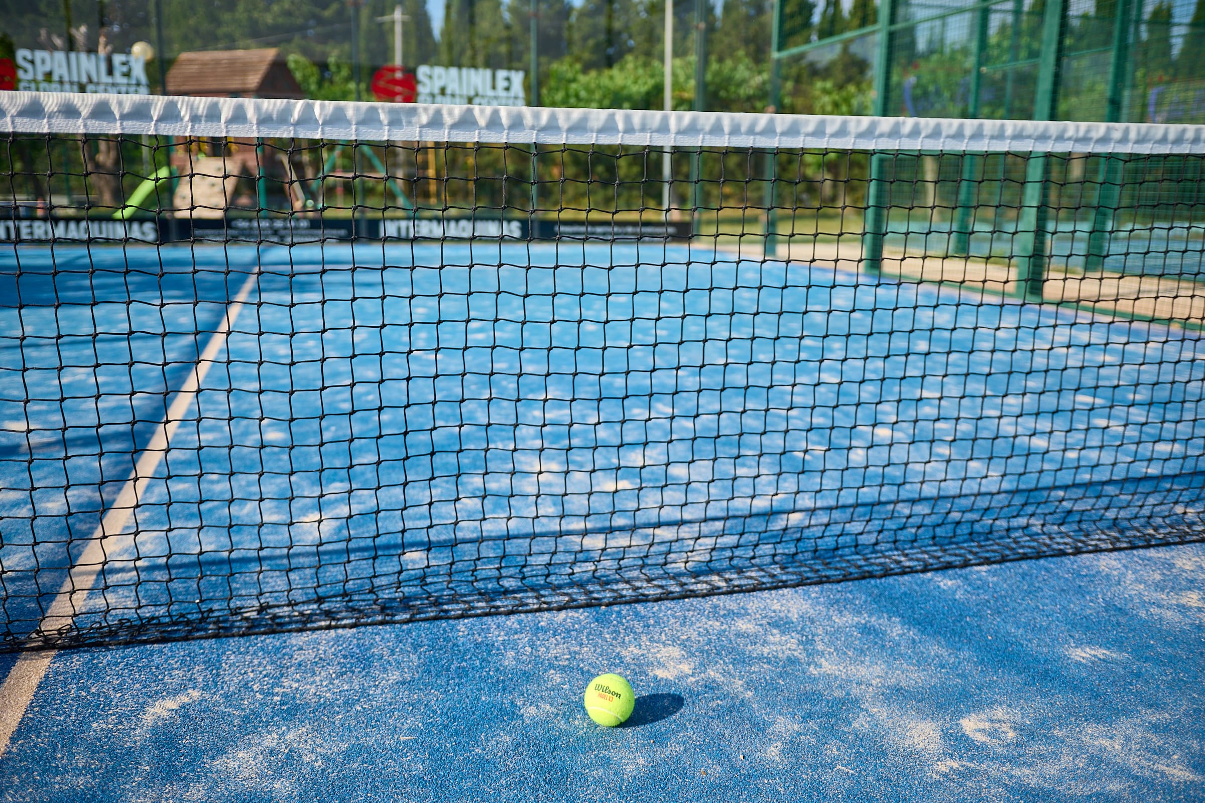 Padel players on court